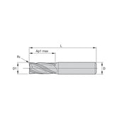 Solid Carbide End Mills •  Roughers • Series 4U80 • Radius • Inch - Big-tools Industrial Supply Tools for Metal Cutting
